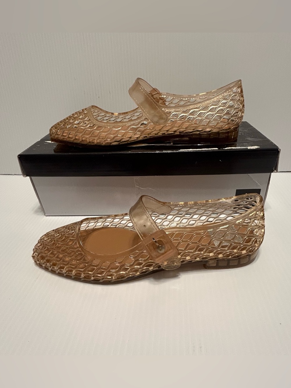DV Dolce Vita Women's Mulaney Jelly Buckle Mary Jane Flats Toffee Size 7 Ballet